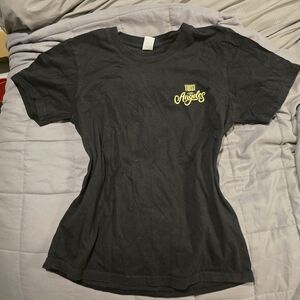 Black Graphic T-Shirt with Yellow Print